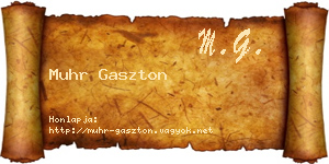 Muhr Gaszton névjegykártya